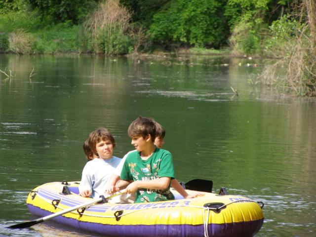 Rafting on the local pond