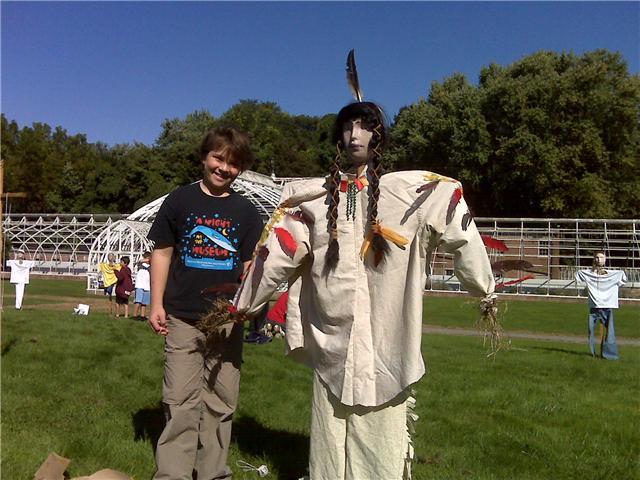 Robert and Sitting Bull Scarecrow