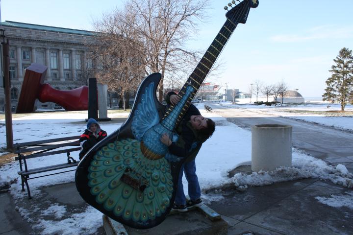 Jonathan plays big guitar