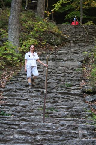 Nancy looks at the falls