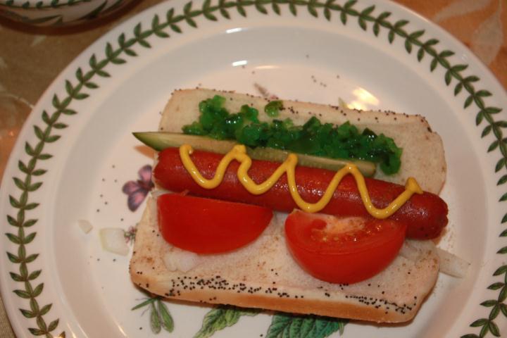 Chicago style hot dog