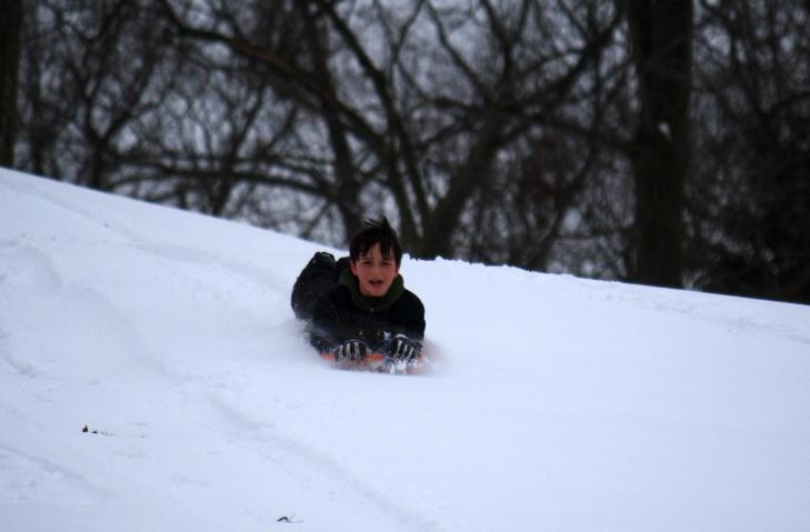 Jonathan sledding