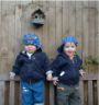 Robert and Jonathan on the garden bench