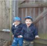 Robert and Jonathan at the back gate