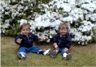 &nbsp;Jonathan and Robert by the white azaleas