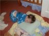 Jonathan sleeps on the floor