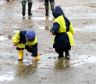 Playing in a puddle on Thanksgiving day