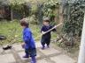 Robert & Jonathan clean up the leaves