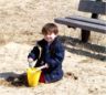 Robert takes his bucket to the beach