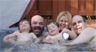 Robert, Ian, Jonathan, Sheila and Mike in the hot tub