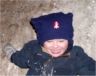 Robert at the bottom of the hill - night sledding