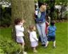At Ian's birthday party, we play monster tag