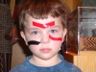 Robert tries on war paint