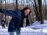 Nancy slides on the ice