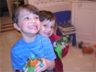 Robert and Jonathan with their Easter Sunday surprises