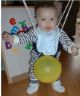 Jonathan bouncing with a balloon
