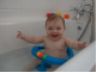 Robert in bath giving a big smile